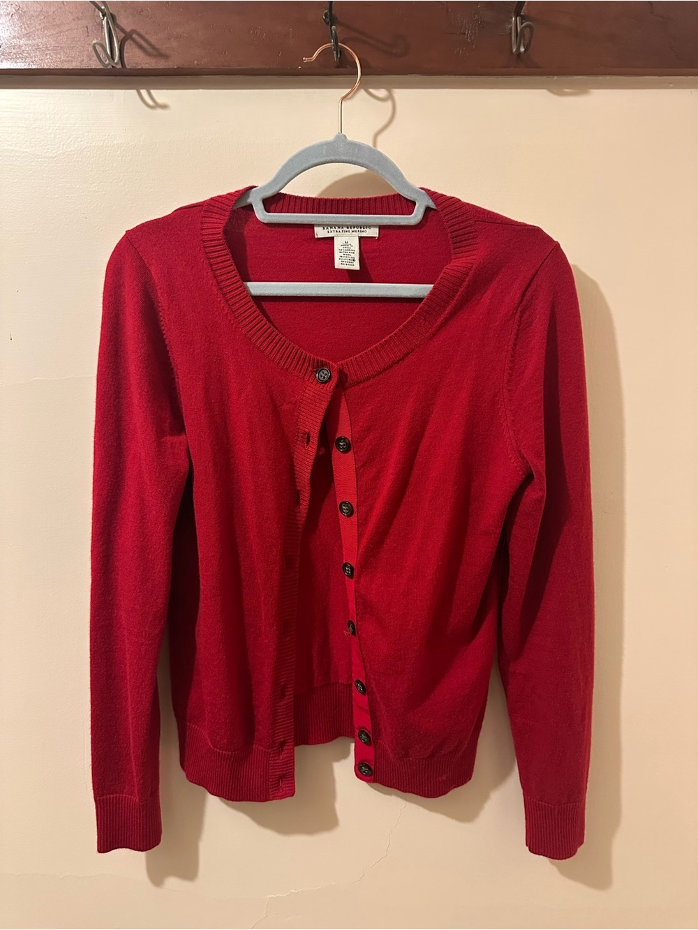 Banana Republic Red Button-Front Cardigan